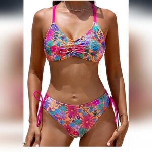 Nwt Size XL Floral Reversible Bottom Bikini